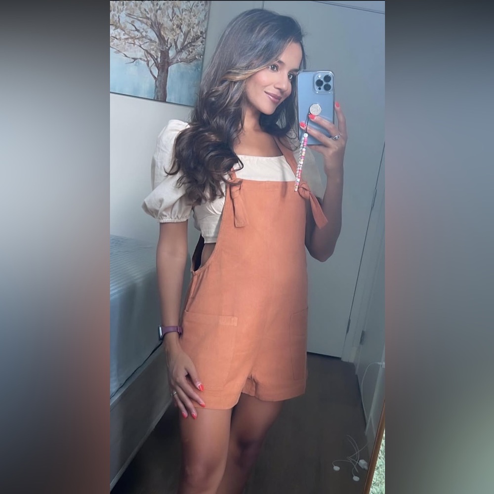 Vici Apricot burnt orange romper
